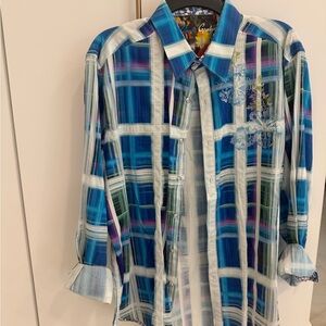Robert Graham Blue Plaid Button-Up Shirt